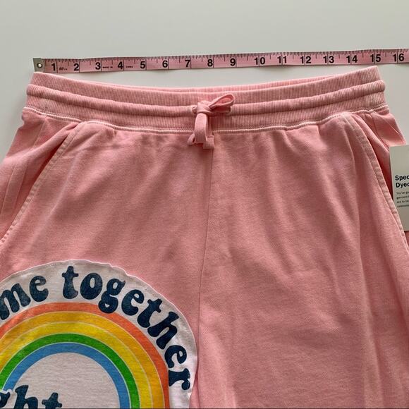 Via Penny Lane Reworked Apparel | The Beatles Come Together Graphic Pink Shorts - Picture 5 of 10